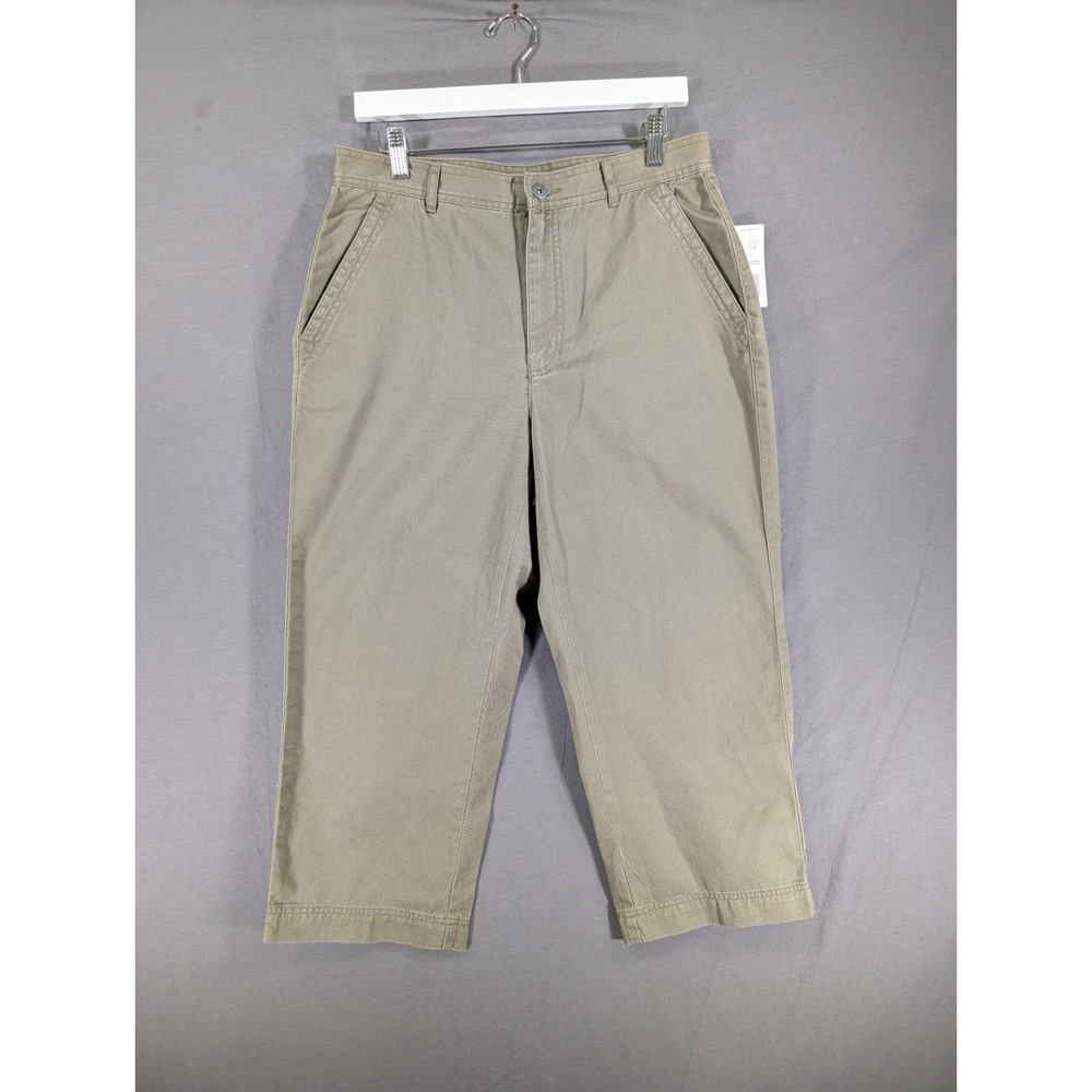 Liz Claiborne Womens Size 12 Green Cotton Cropped Chino Pants